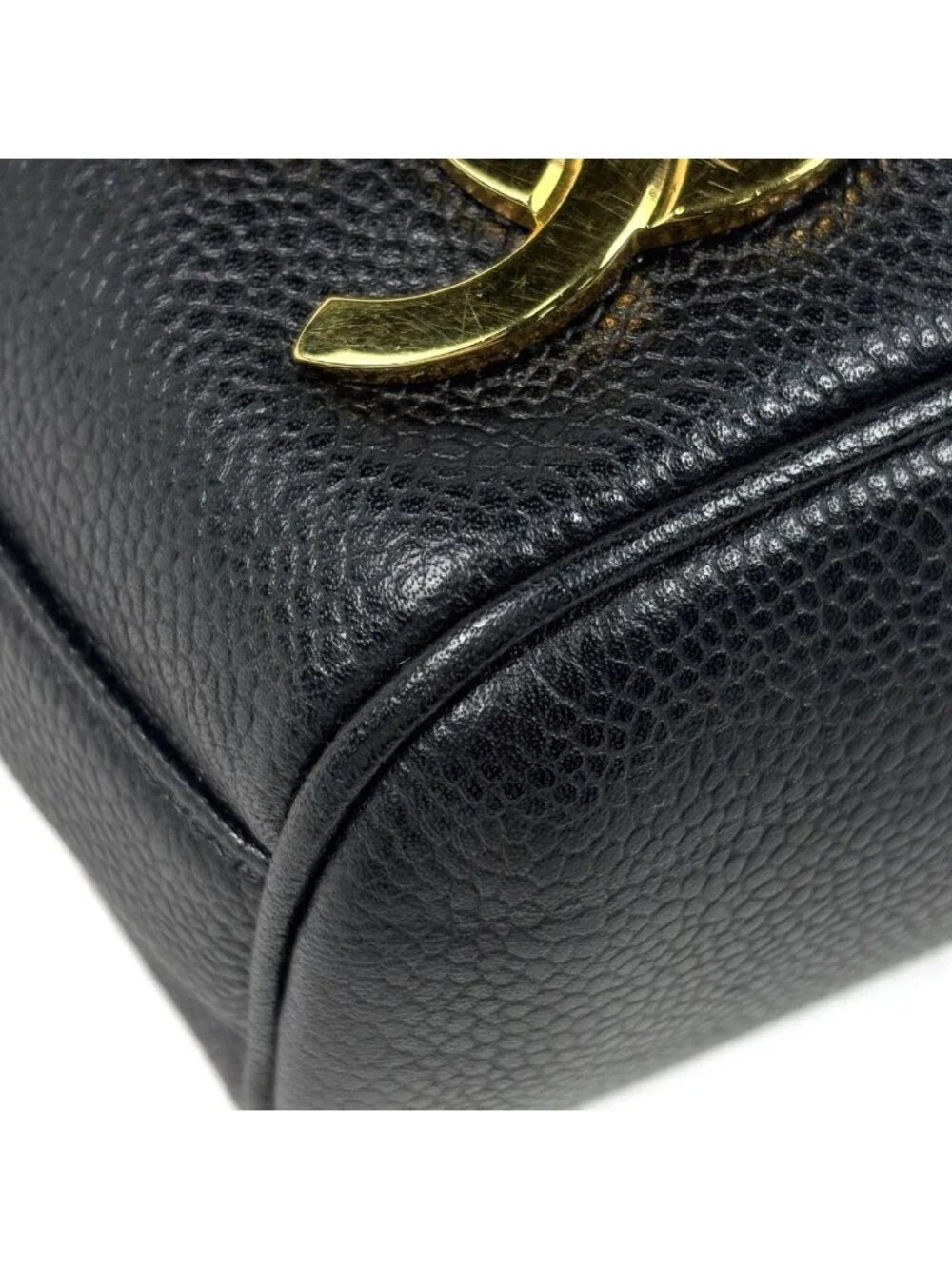 Chanel Backpack Triple CC Logo Caviar Leather Black